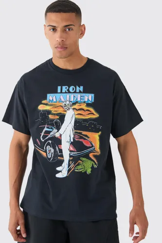 Men's Loose Iron Maiden License T-Shirt - Black - S, Black