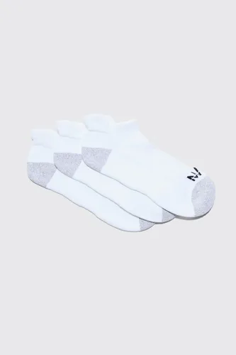 Men's Man Active Cushioned Training Trainer 3 Pack Socks - White - One Size, White