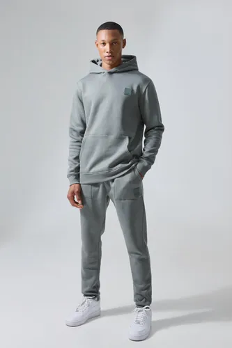 Men's Man Active Gym Hooded Tracksuit - Grey - S, Grey