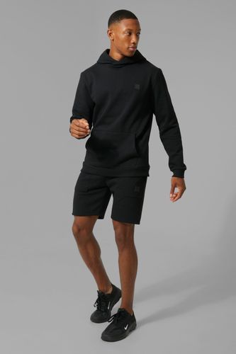 Men's Man Active Hoodie & Short Set - Black - S, Black