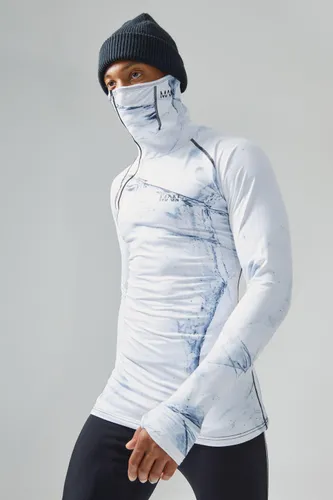Men's Man Active Matte Face Covering Base Layer - White - S, White