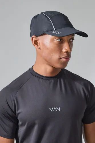 Men's Man Active Mesh Reflective Piping Cap - Black - One Size, Black