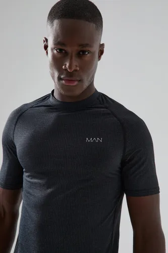 Men's Man Active Muscle Fit Marl T-Shirt - Black - S, Black