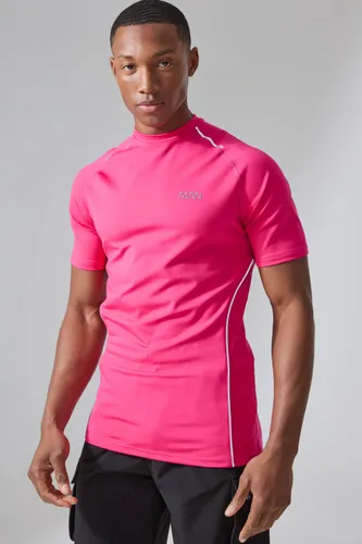 Men's Man Active Muscle Fit Running T-Shirt - Pink - L, Pink