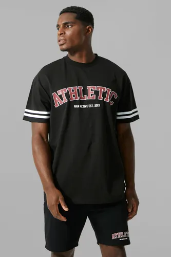 Men's Man Active Oversized Athletic Stripe T-Shirt - Black - L, Black