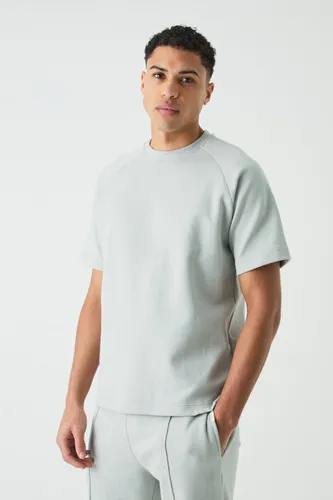 Men's Man Core Fit Raglan Heavy Interlock T-Shirt - Grey - Xs, Grey