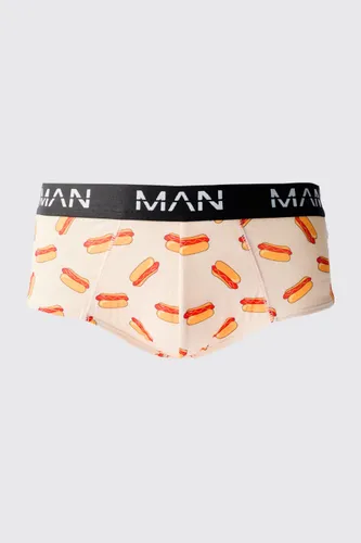 Men's Man Hot Dog Printed Briefs - Multi - S, Multi