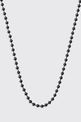 Mens Metal Beaded Chain Necklace In Black, Black