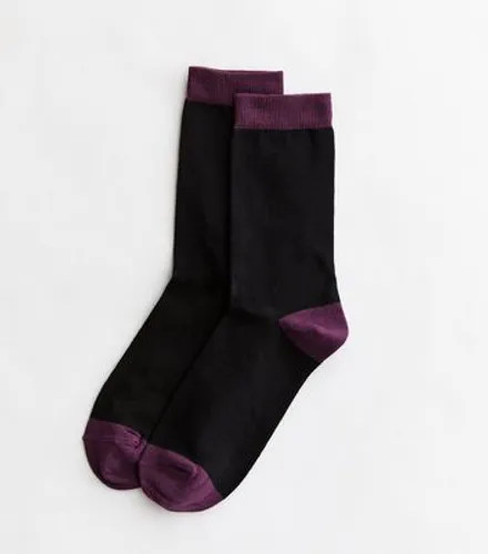 Men's Mid Pink Colour Block Socks New Look