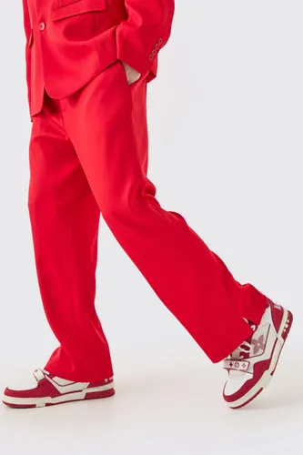 Mens Mix & Match Tailored Flared Trousers, Red