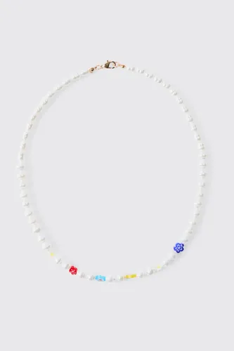 Mens Multi Bead And Pearl Necklace, Multi