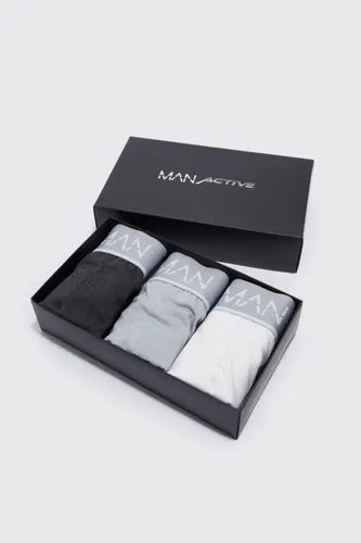 Mens Multi Man Active 3 Pack Gift Boxed Briefs, Multi