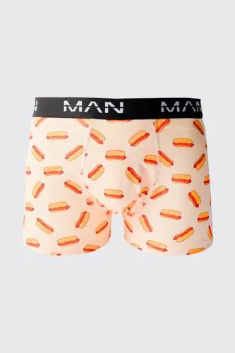 Mens Multi Man Hot Dog Printed Boxers, Multi