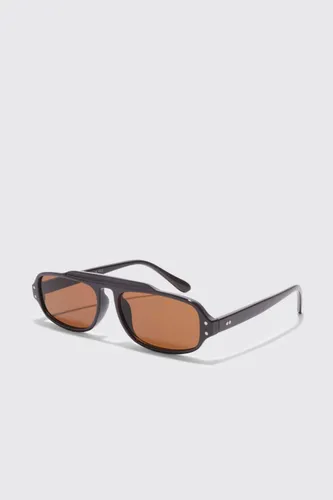 Men's Narrow Navigator Sunglasses - Brown - One Size, Brown