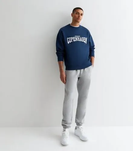 Men's Navy Copenhagen Oversized Sweatshirt New Look