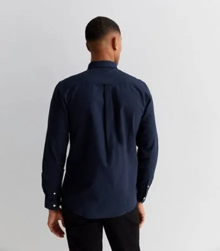 Men's Navy Long Sleeve Oxford Shirt New Look