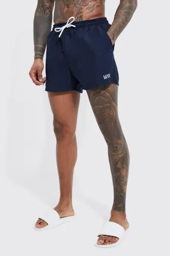 Mens Navy Original Man Short Length Swim Shorts, Navy
