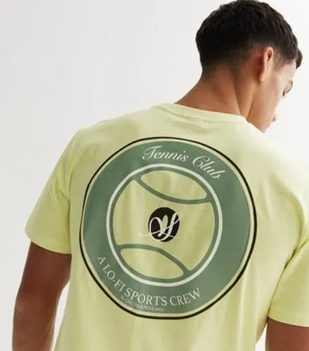 Men's Only & Sons Light Green Tennis Club Logo T-Shirt New Look