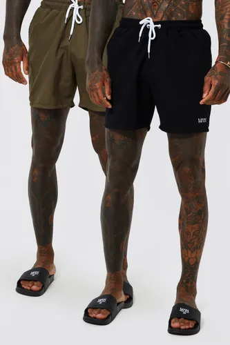 Men's Original Man 2 Pack Mid Swim Shorts - Multi - Xs, Multi