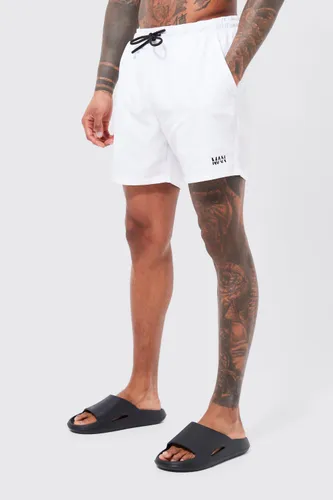 Men's Original Man Mid Length Swim Shorts - White - S, White