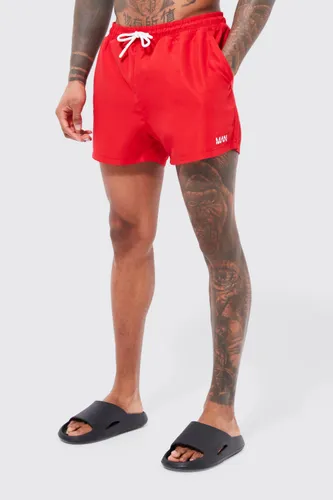 Men's Original Man Short Length Swim Shorts - Red - S, Red