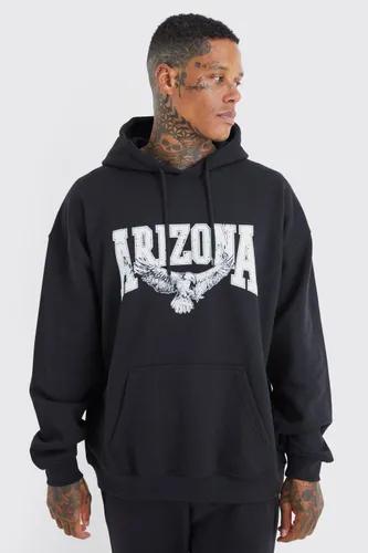 Men's Oversized Arizona Eagle Graphic Hoodie - Black - Xs, Black