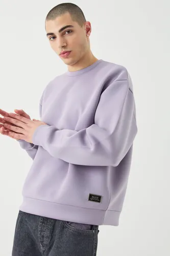 Men's Oversized Boxy Bonded Scuba Sweatshirt - Purple - S, Purple