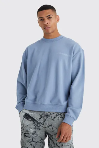 Men's Oversized Boxy Loopback Sweatshirt - Blue - S, Blue