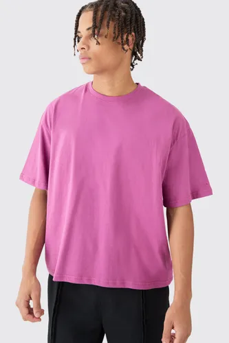 Men's Oversized Boxy T-Shirt - Pink - S, Pink