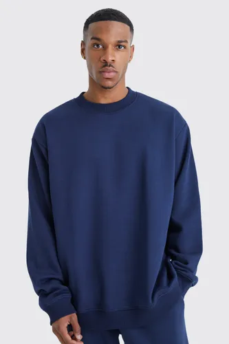 Men's Oversized Extended Neck Sweatshirt - Navy - Xl, Navy