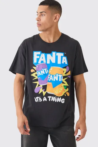 Men's Oversized Fanta License T-Shirt - Black - S, Black