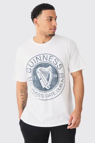Men's Oversized Guinness License T-Shirt - White - S, White