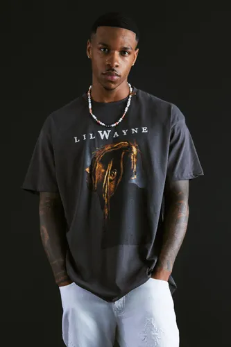 Men's Oversized Lil Wayne License T-Shirt - Black - Xs, Black