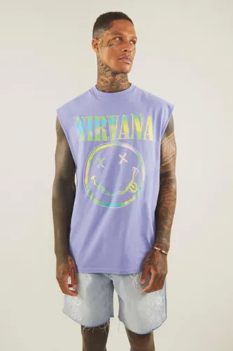 Men's Oversized Nirvana License Vest - Purple - L, Purple