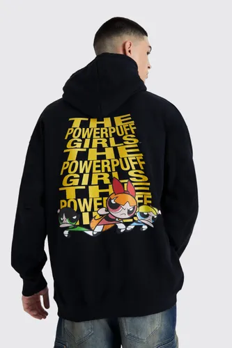 Men's Oversized Powerpuff Girls License Hoodie - Black - Xs, Black