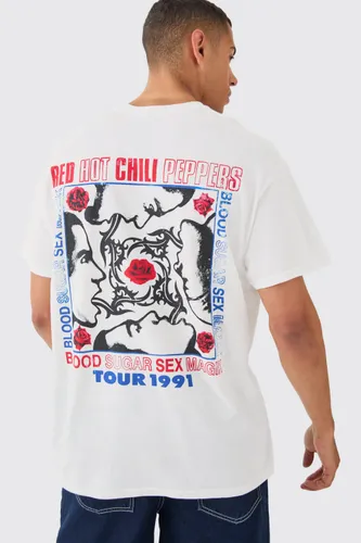 Men's Oversized Red Hot Chili Peppers License T-Shirt - White - S, White