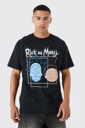 Men's Oversized Rick And Morty License T-Shirt - Black - S, Black