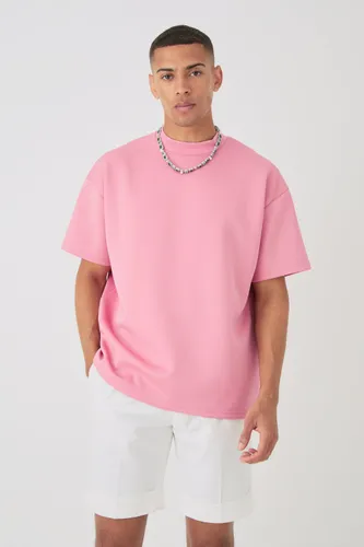 Men's Oversized Scuba T-Shirt - Pink - S, Pink