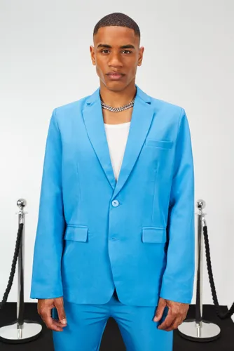 Men's Oversized Single Breasted Suit Jacket - Blue - 36, Blue