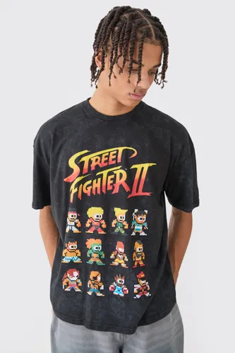 Men's Oversized Street Fighter Arcade License T-Shirt - Black - S, Black