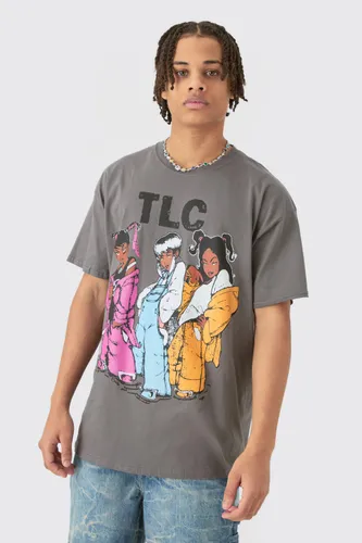 Men's Oversized Tlc Wash License T-Shirt - Grey - S, Grey