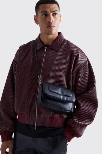 Men's Padded Cross Body Bag - Black - One Size, Black