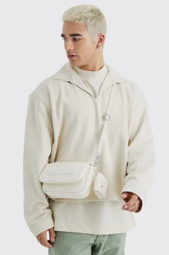 Men's Padded Cross Body Bag - Cream - One Size, Cream