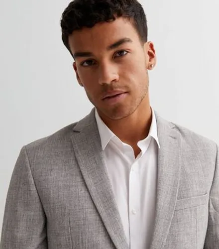 Men's Pale Grey Slim Suit Jacket New Look