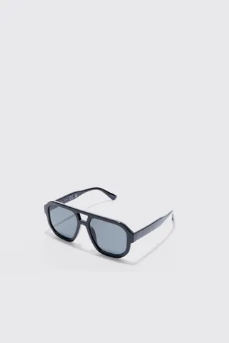 Men's Plastic Aviator Sunglasses - Brown - One Size, Brown