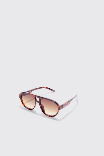 Men's Plastic Aviator Tortoise Shell Sunglasses - Brown - One Size, Brown