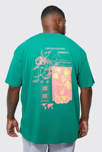 Men's Plus Cupid Back Graphic T-Shirt - Green - Xxxl, Green