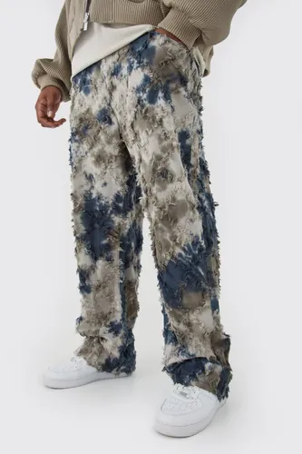 Men's Plus Fixed Waist Oil Camo Tapestry Trouser - Grey - 38, Grey