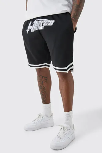 Mens Plus Loose Fit Limited Edition Basketball Short In Black, Black