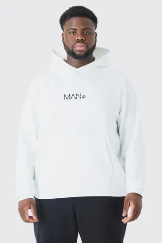 Mens Plus Man Dash Over The Head Hoodie In White, White
